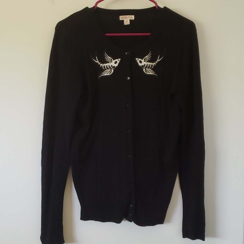 Merona custom rockabilly goth cardigan